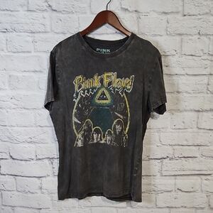 Lucky Brand Black Distressed Pink Floyd Graphic Tee